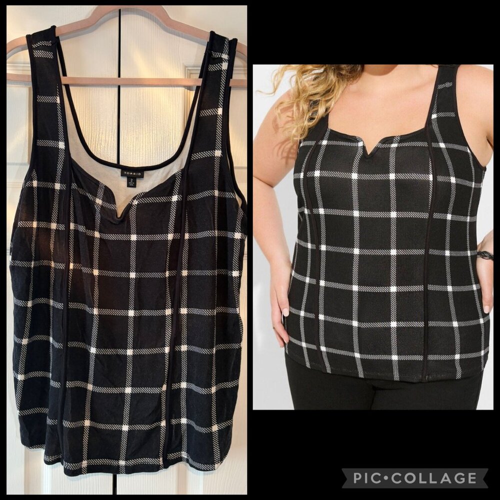 Torrid Black/White Plaid Tank